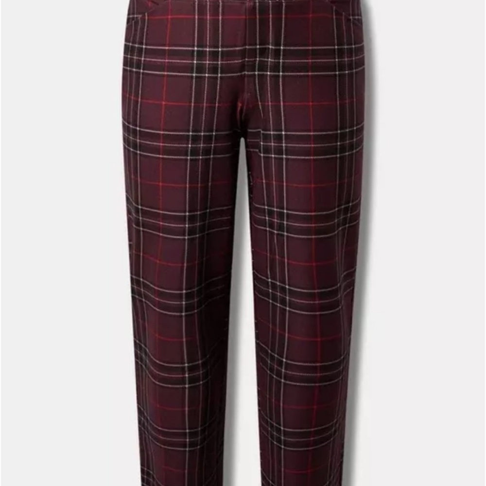 Torrid Burgundy Plaid Wide Leg Pants